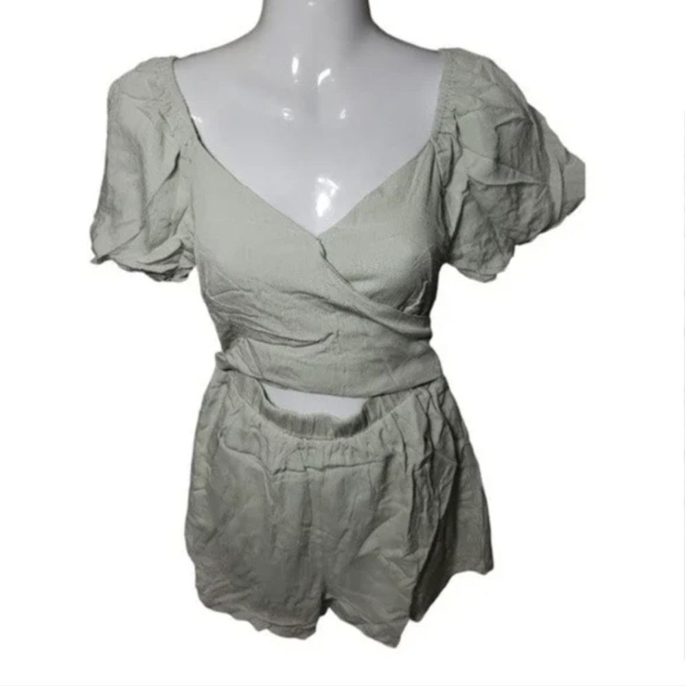 PAPER CRANE New celery green romper M